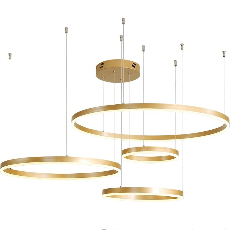 
                  
                    Kreative Moderne Led Pendelleuchten Home Deco Beleuchtung Gebürstete Ringe Kronleuchter Beleuchtung Hängelampen Für Wohnzimmer Esszimmer
                  
                