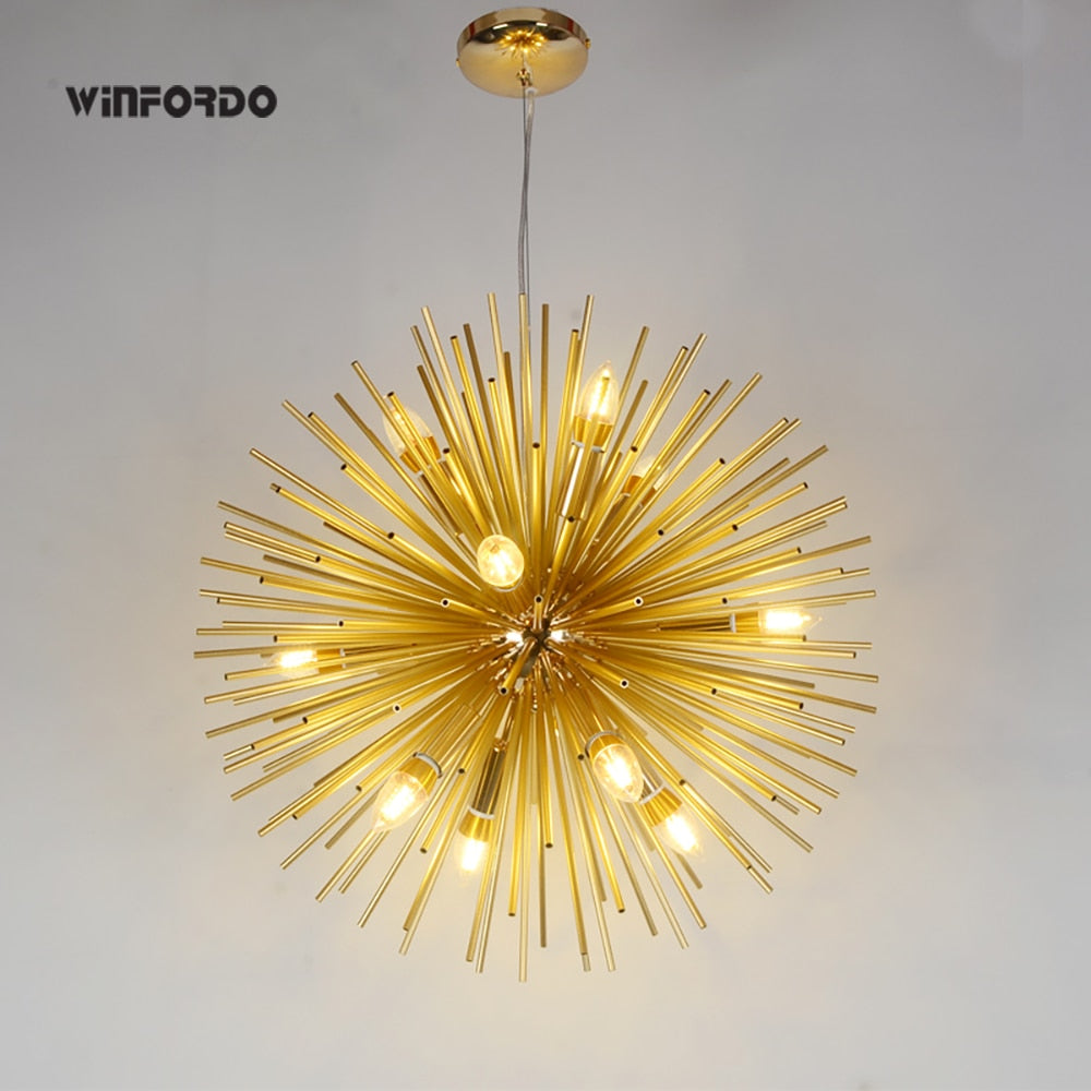 Nordic LED Aluminium Löwenzahn Kronleuchter Beleuchtung Sputnik Pendelleuchte Leuchte Decor Winfordo 110V 220V