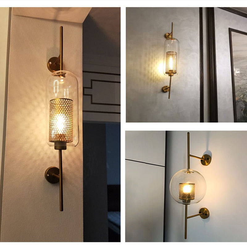 
                  
                    Moderne Glaswandleuchten Leuchte Wandleuchte Beleuchtung Nacht Wohnzimmer Dekoration Aisel Horridor Golden Ball Light
                  
                