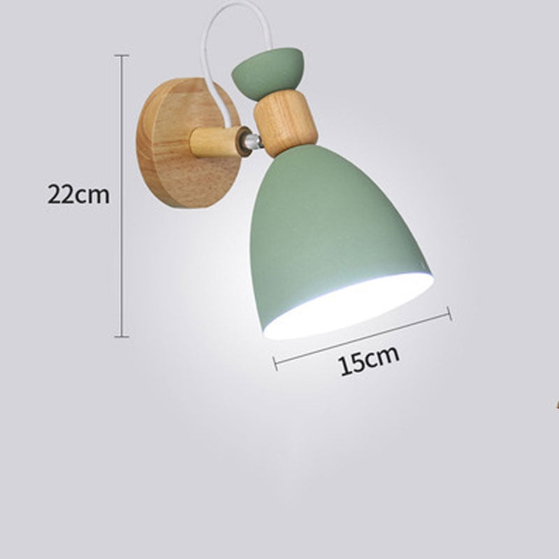 
                  
                    Kreative einfache LED-Wandleuchte aus Holz Lesen Schlafzimmer Nachttischbeleuchtung Studie Kinderzimmer Macaron-Farbwandleuchte
                  
                