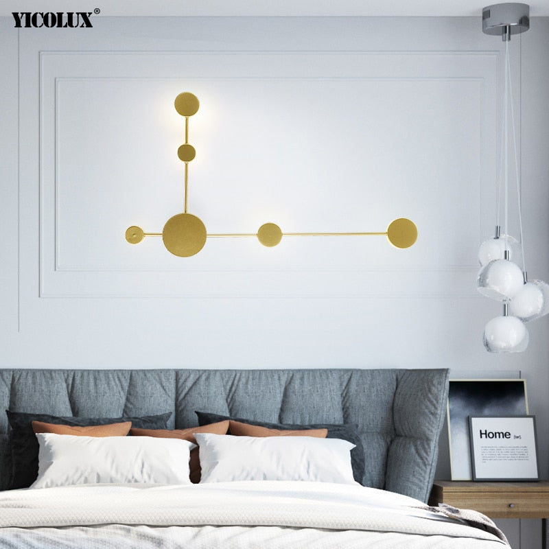 
                  
                    Moderne Eisen-LED-Wandleuchten Wohnzimmer Schlafzimmer Nacht Gold Weiß Lackierte Innenbeleuchtung Leuchte Wandlampe Industrielle Wandleuchte
                  
                