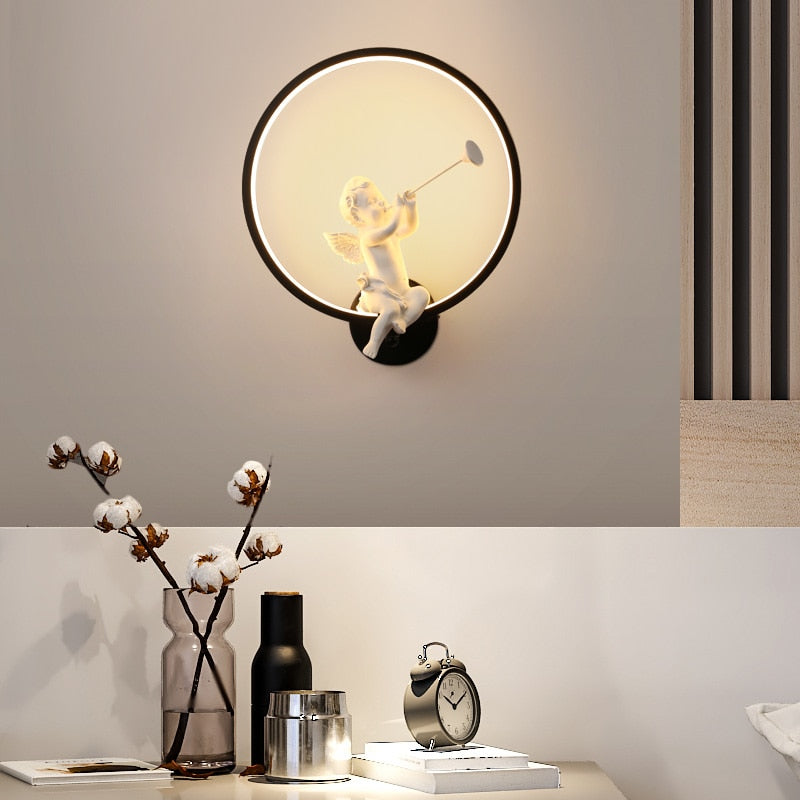 
                  
                    Modern Wall Lamps  art angel Nordic creative for living room bedroom bedside lighting bracket High-power led lustre Home Dero
                  
                