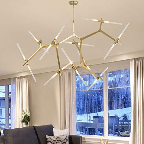 
                  
                    Modern Metal Sputnik Chandelier Lamp Tree Branch Pendant Lighting Ceiling Fixture with Frosted Glass Lampshade for Dining Room
                  
                