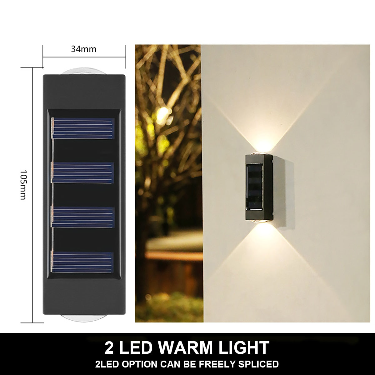 
                  
                    Solar Wall Lamp Outdoor Waterproof Up And Down Luminous Lighting
                  
                