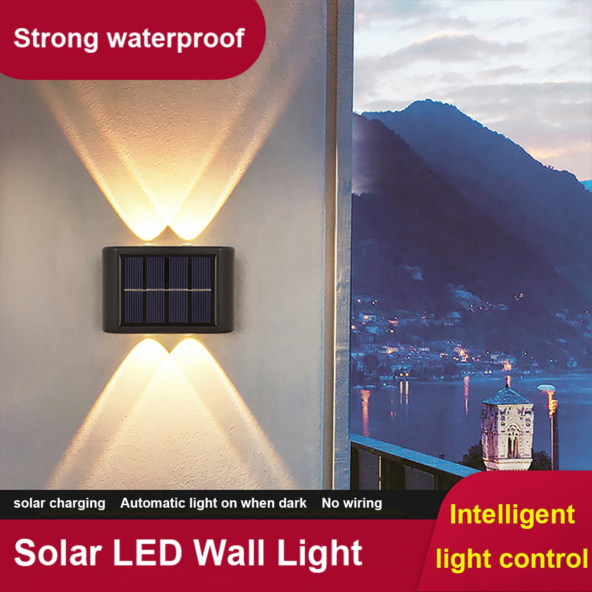 
                  
                    Solar Wall Lamp Outdoor Waterproof Up And Down Luminous Lighting
                  
                