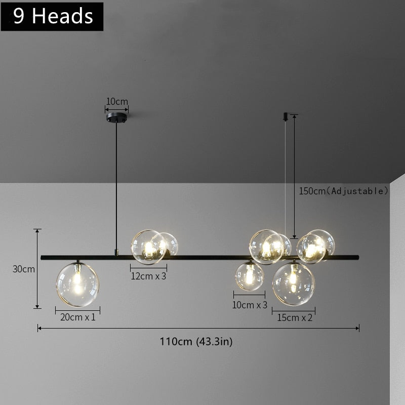 
                  
                    Modern LED Novelty Glass bubble Chandelier Nordic Dining room Lamp Office lighting Kitchen Island Home Decoration Hanging lights
                  
                