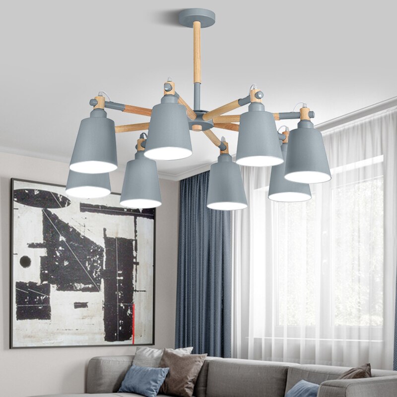Nordic Chandelier Macaron Pendant Lights Modern Chandelier Lighting for Living Room Bedroom Loft Ceiling Lamp E27 Bulbs