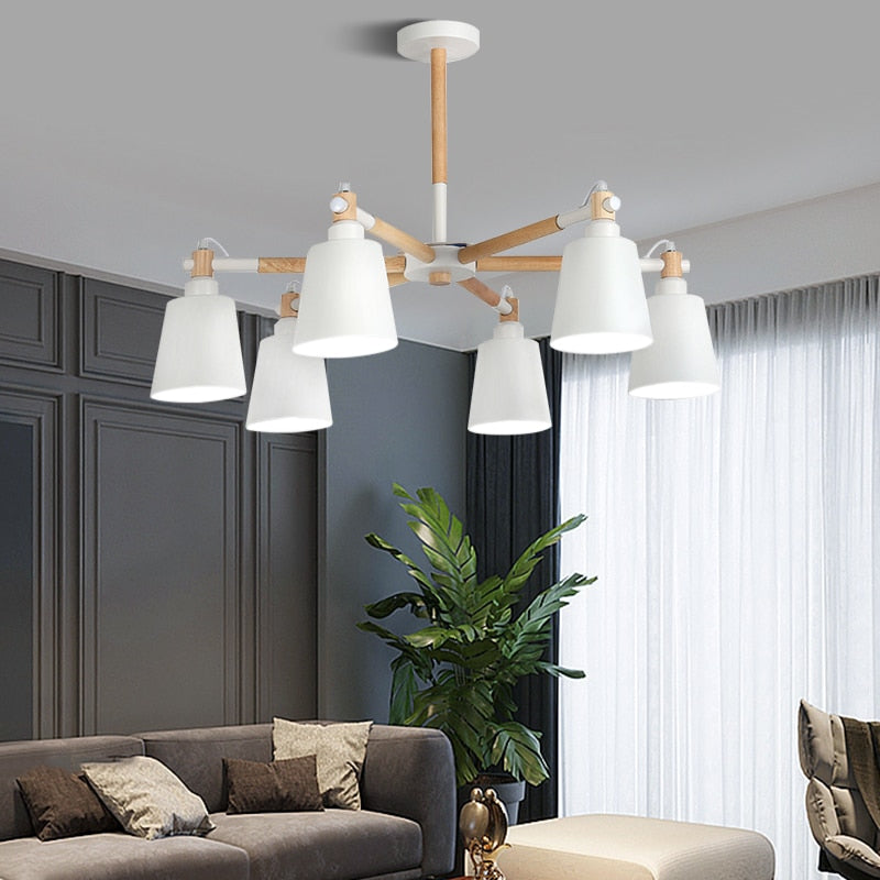 Nordic Chandelier Macaron Pendant Lights Modern Chandelier Lighting for Living Room Bedroom Loft Ceiling Lamp E27 Bulbs